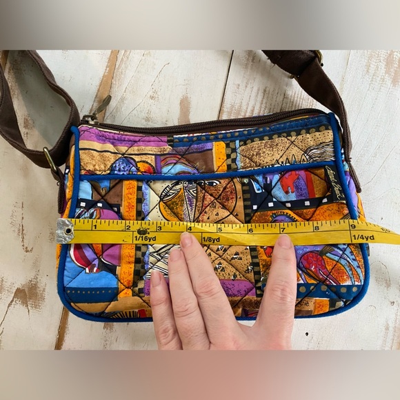 LAUREL BURCH quilted abstract love horses purse crossbody bag colorful 90s patch - Picture 12 of 15